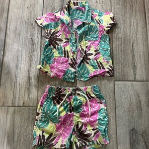 Hawaiian/tropical palm leaves Boys outfit